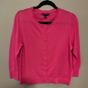 "Barbie Pink" Medium/Large Gap 100% Cotton Cardigan Full-Fashioned Sweater